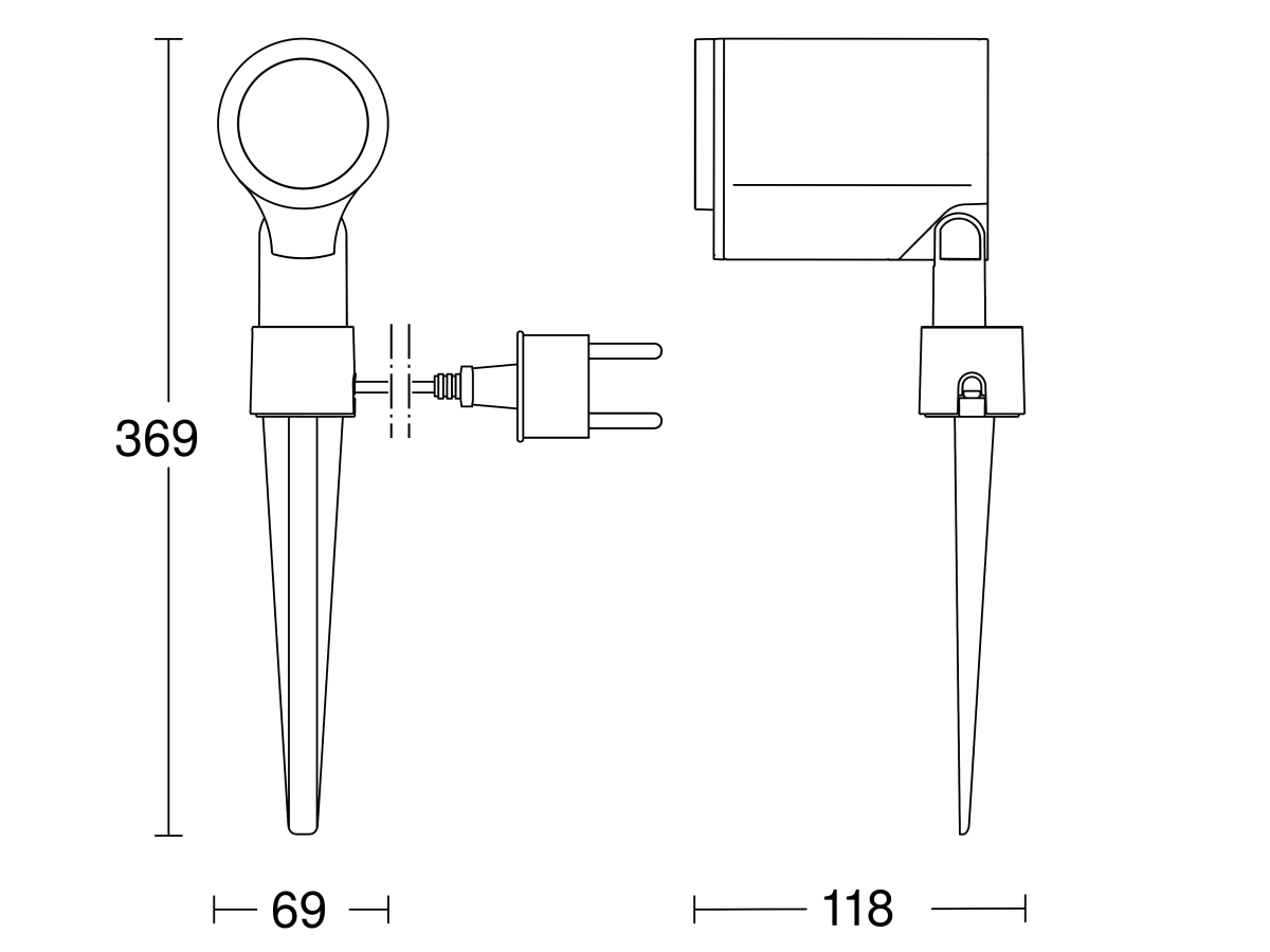 LED-Strahler ohne Sensor Spot Garden 3000K