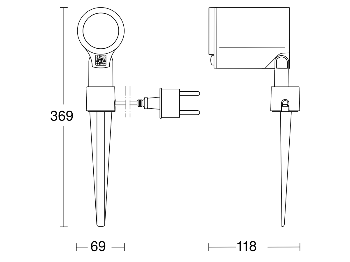 Sensor-LED-Strahler Spot Garden SC 3000K