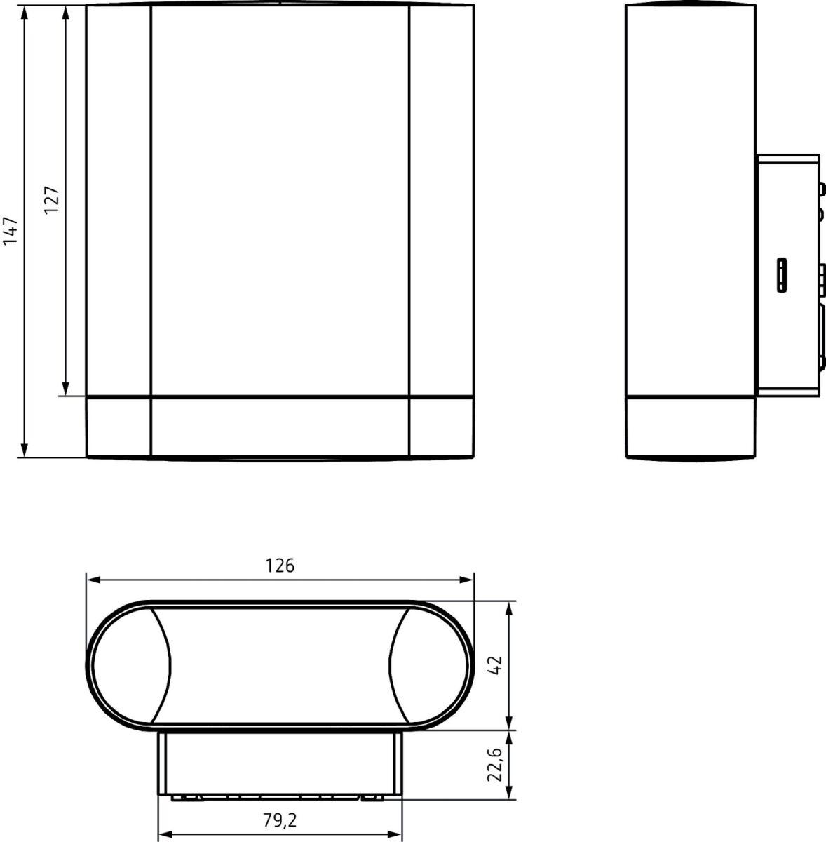 LED-Leuchte f.Wandmontage theLeda D UL AL