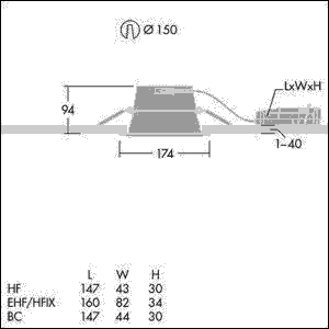LED-Deckeneinbauleuchte CHAL3 150 #92989234