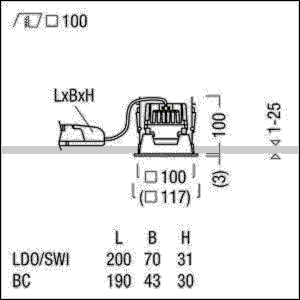 LED-Deckeneinbauleuchte P-INF Q100 #62909345
