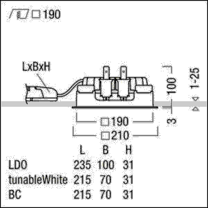 LED-Deckeneinbauleuchte P-INF Q190 #62910025