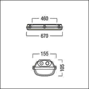 LED-Feuchtraumleuchte EXTONAS2300-840MBLDO