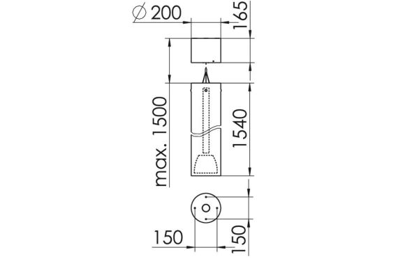 LED-Pendelleuchte AOCA-P-S-L1540/830ND