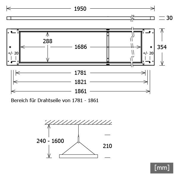 LED-Pendelleuchte PIANOP1951040DA sw
