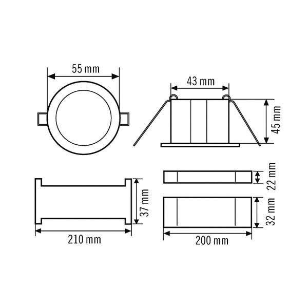 LED-Notleuchte ELHELLED3hSCRMCORR.