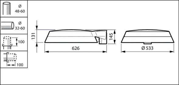 LED-Mastaufsatzleuchte BDP266 LED #49762000