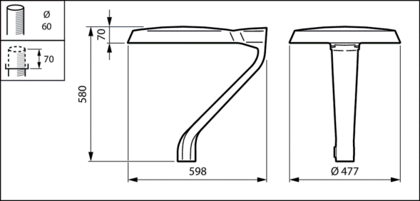 LED-Mastaufsatzleuchte BDP270 LED #49769900