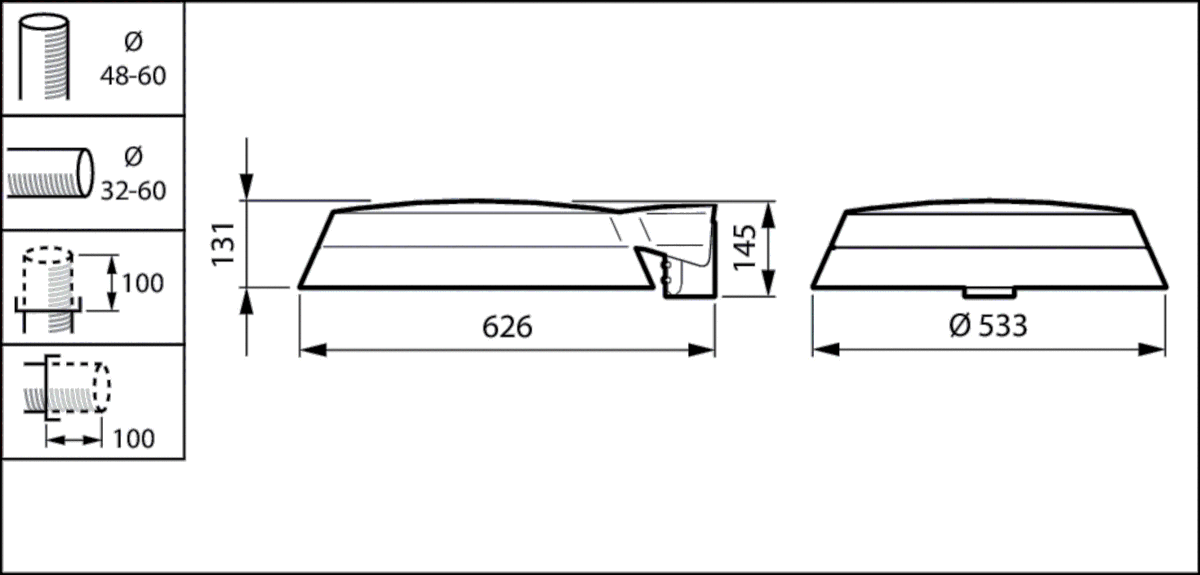 LED-Mastaufsatzleuchte BDP266 LED #49762000