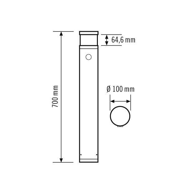 LED-Pollerleuchte ALVA BL #EL10821196