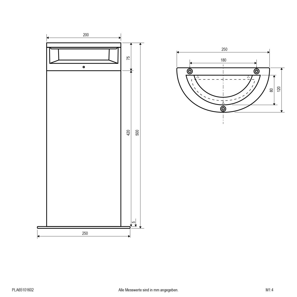 LED Pollerleuchte, IP65 PLA65101602
