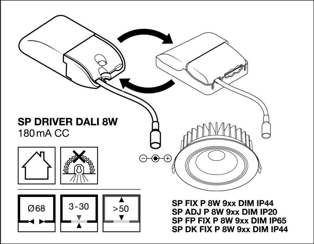 DALI-Treiber SP DRIVER DALI 8W