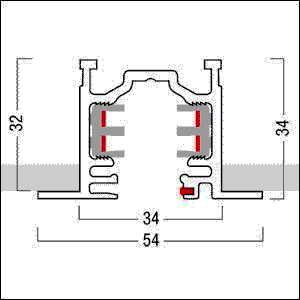 Stromschiene 3000mm 3PH/L3+DALITR.-R3mWH