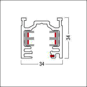 Stromschiene 4000mm 3PH/L3+DALITRACK4mBK