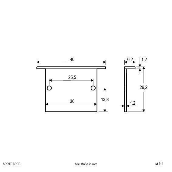 Alu-Profil-Endplatte APRTEAPEB Alu-Profil-Endplatte APRTEAPEB