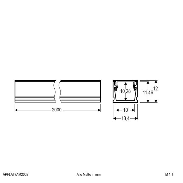 Aluminium-Profil APFLAT7AM200B Aluminium-Profil APFLAT7AM200B