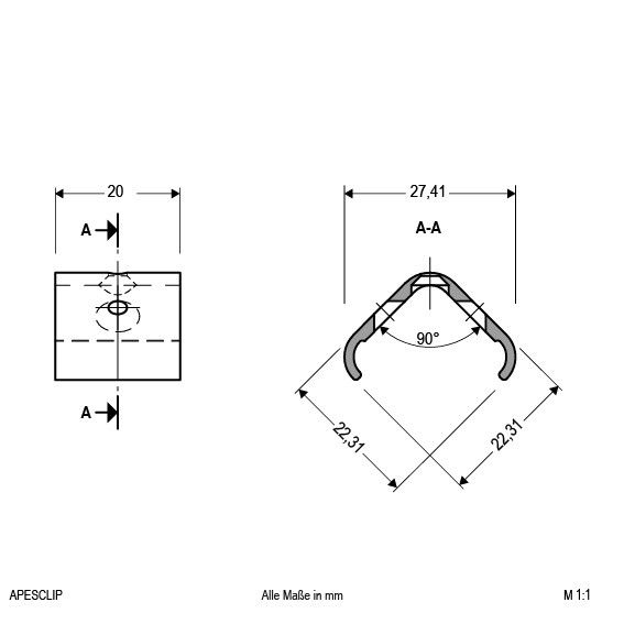 Kunststoff-Montageclip APESCLIP Kunststoff-Montageclip APESCLIP