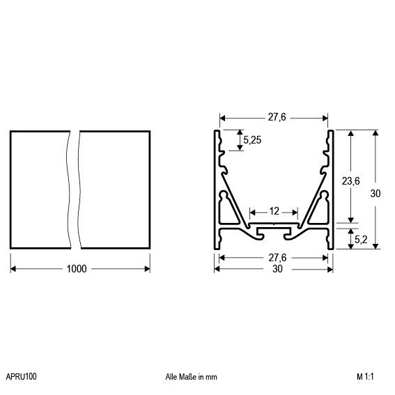 Alu-Profil APRU100
