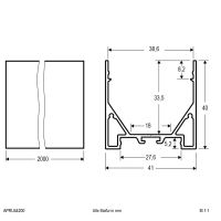 Aluminiumprofil 3m APRU44200