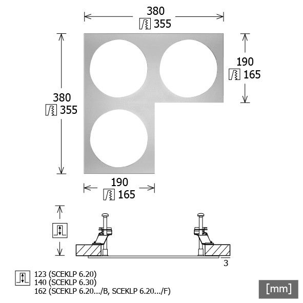 Einbau-Eckrahmen SCER 6.330 ws