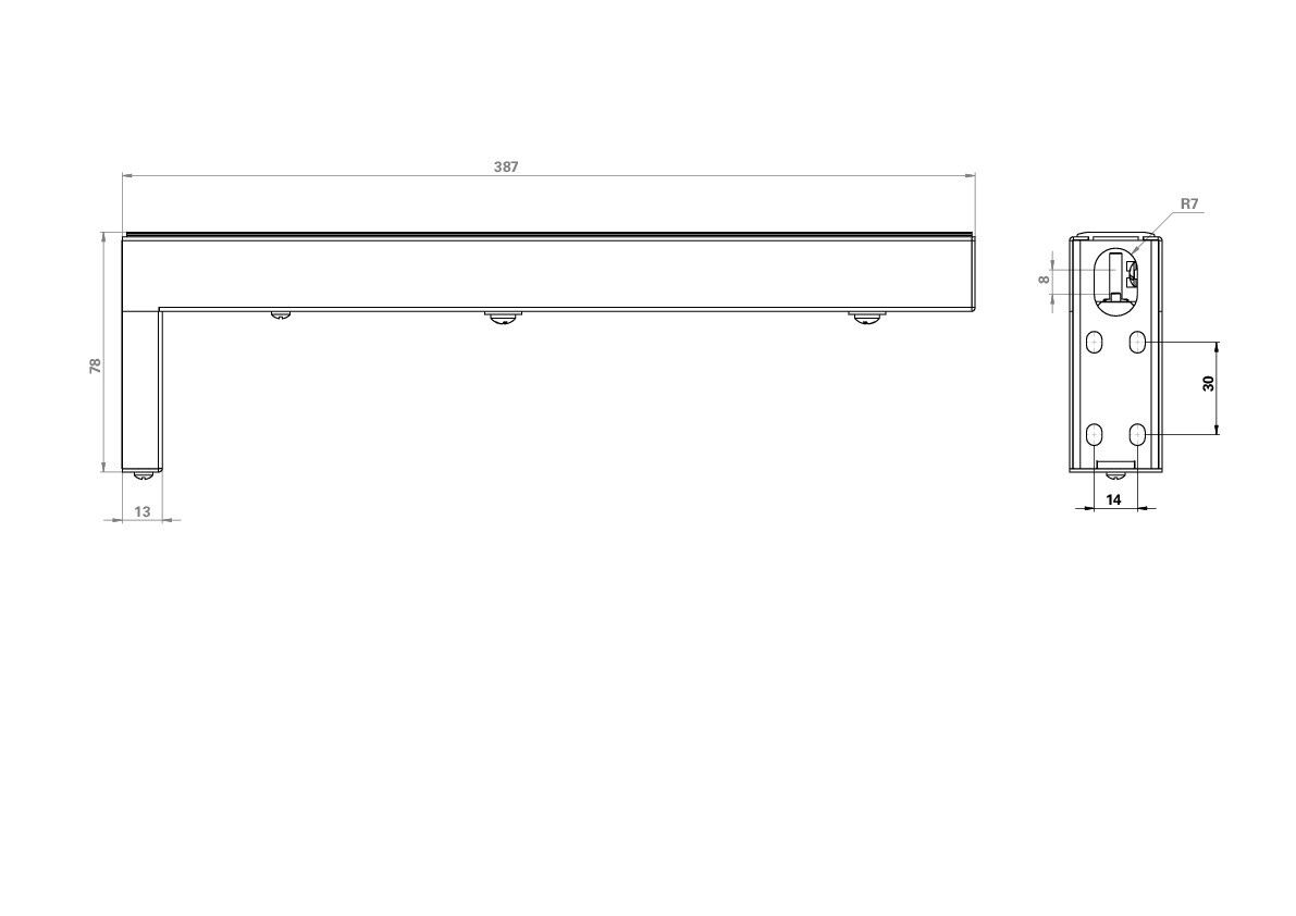 Wandausleger silber AWX001-SI