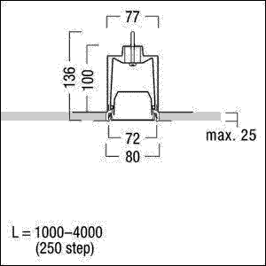 Kanal für LED-Lichtlinie SLN2-C MRC L2250 WH