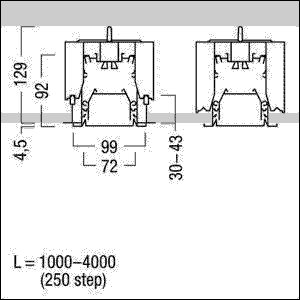 Kanal für LED-Lichtlinie SLN2-C MRT L3500 WH
