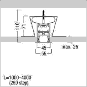 Kanal für LED-Lichtlinie SLOINslimKL1250FSR