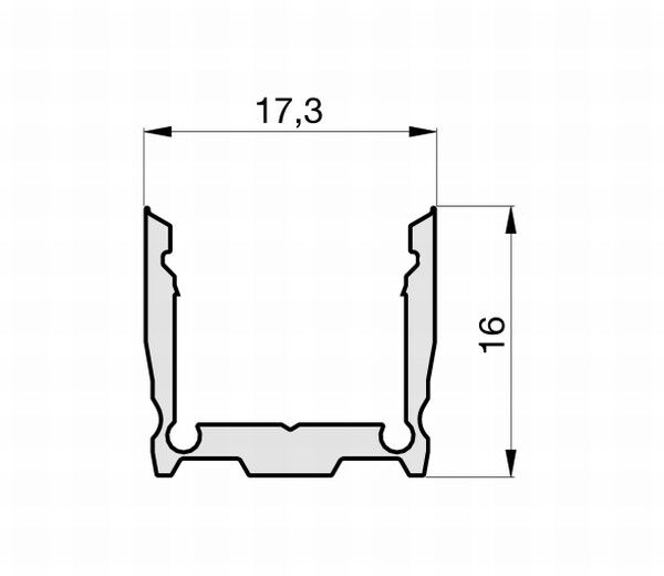 Aluprofil m.Abdeckung 2m FXZA4551