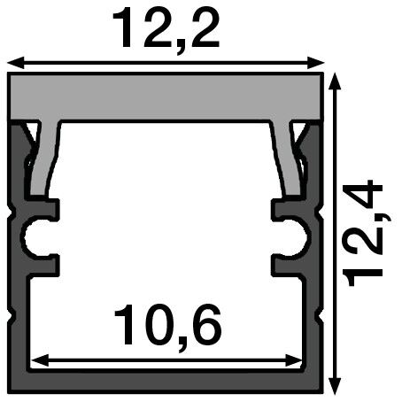 Aluprofil m.Abdeckung 2m FXZA4575