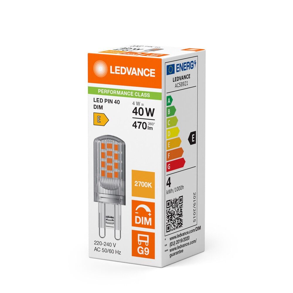 LED-PIN-Lampe G9 230V 4,0W 2700K 470lm dimmbar