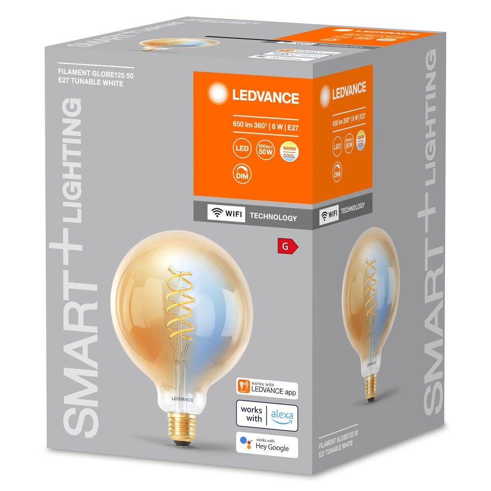 SMART+ Globelampe G125 E27 SMWFGL12550D8W822FGD
