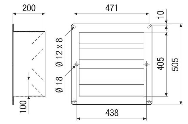 Kanal-Verschlussklappe VKRI HV 40-45