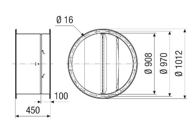 Rohrverschlussklappe VKRI R 90