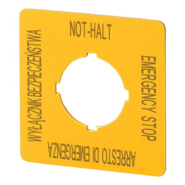 Schild Not-Halt gelb M22-XYK5 Schild Not-Halt gelb M22-XYK5