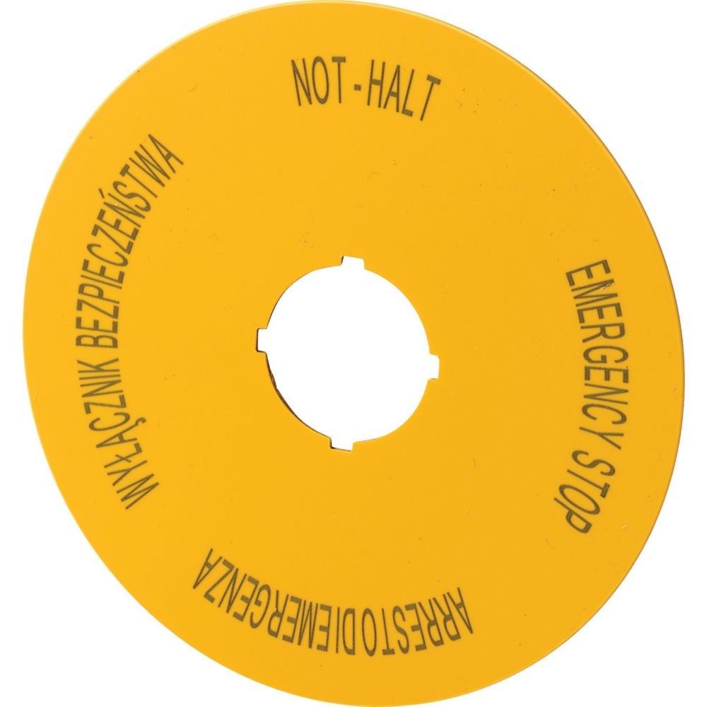 Schild Not-Halt D=90mm ge. M22-XAK15