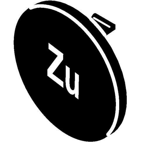 Tastenschild Tastenschild sw ZU