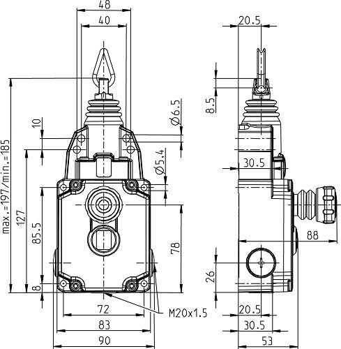Seilzugschalter SRM-A2Z/U1Z-LU-300