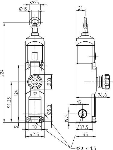 Seilzugschalter SRU2Z0-LU-175-L0-0-0