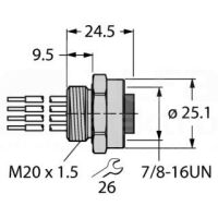 Einbauflansch RKFV49-0.3M#6603584