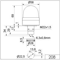 Blitzleuchte EM 24VDC CL 208.400.55