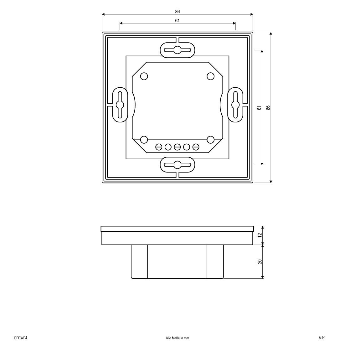 Funk-Wandpanel EFDWP4