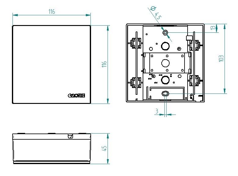 Elektromechanischer Gong GONG Quadro 100Bw/ei