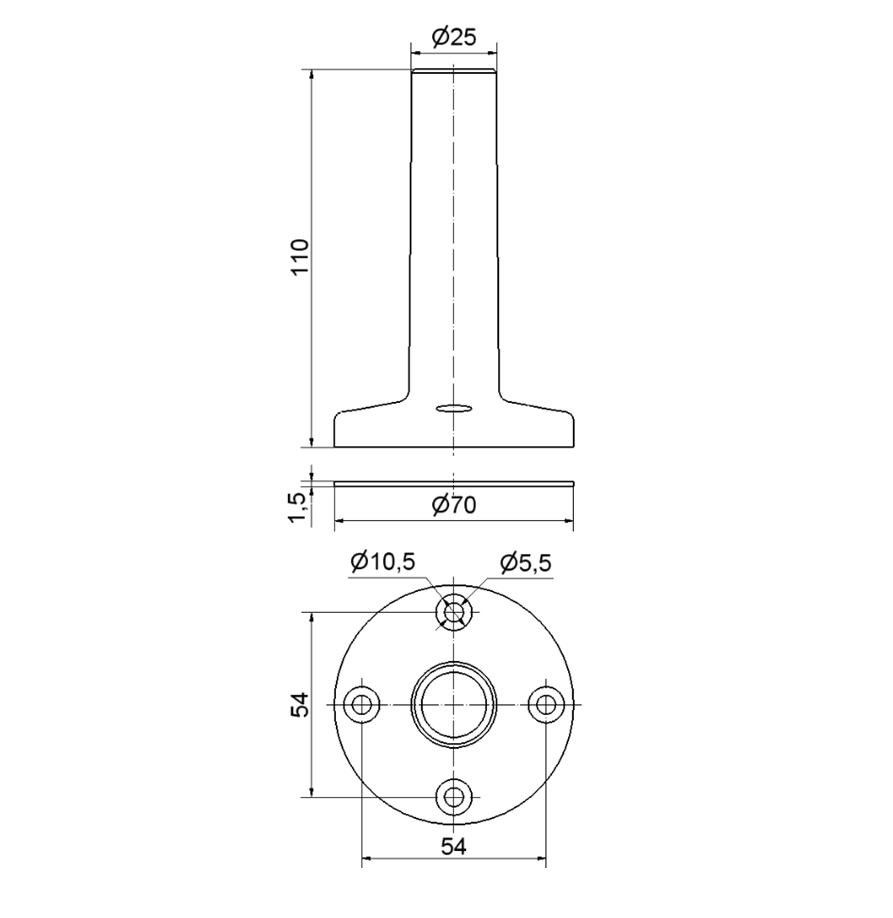 Fuß m. integriertem Rohr 96000051