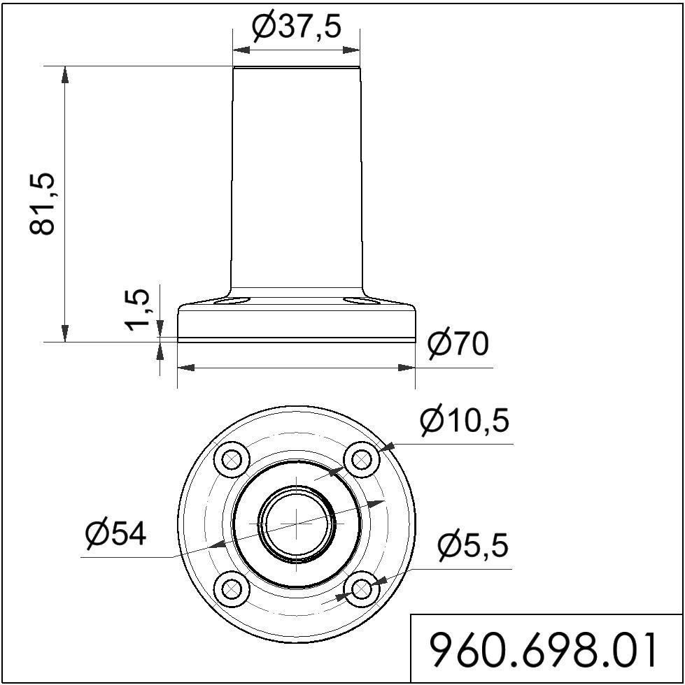 Fuß mit integriertem Rohr 96069801