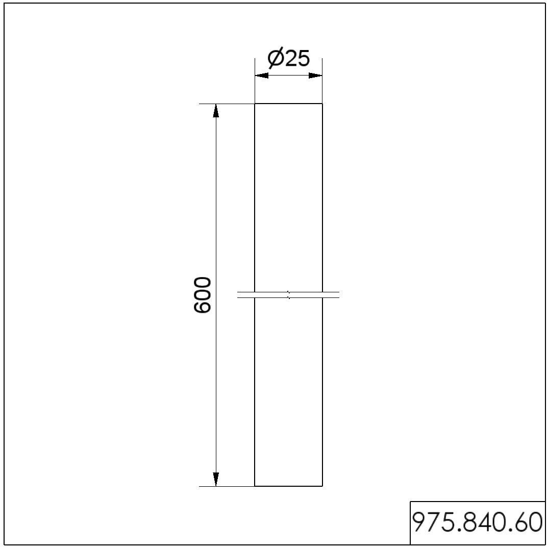 Rohr D25mm 600mm lang 97584060