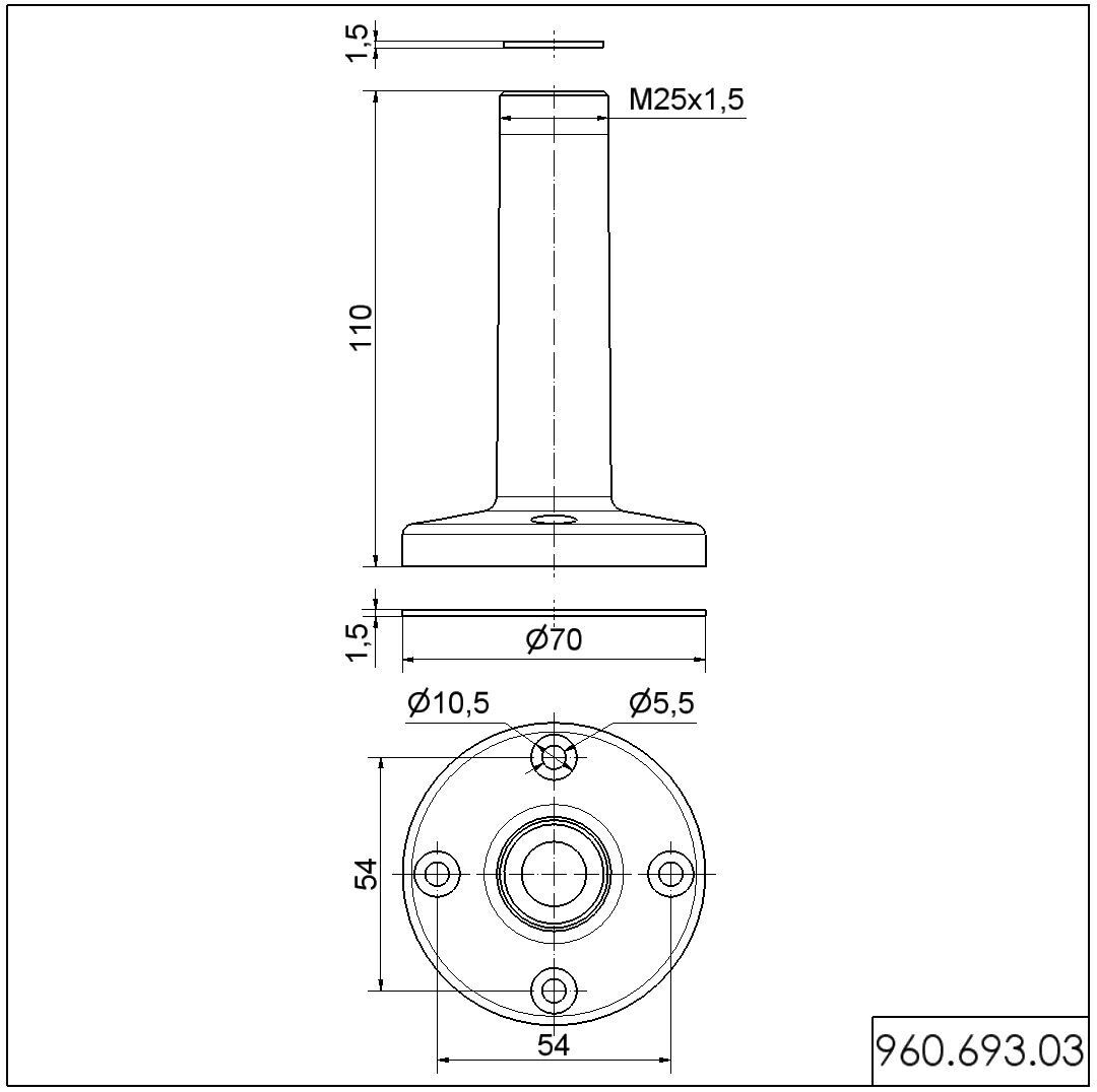 Fuß mit integriertem Rohr 96069303