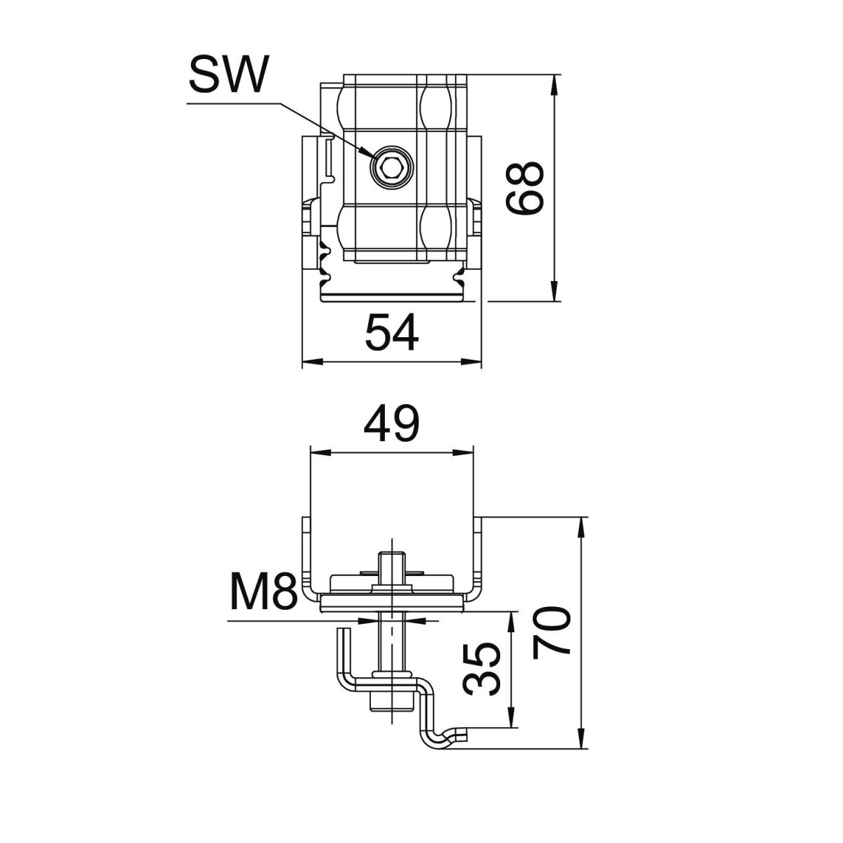 Endklemme für Freiflächens KLE 30 A2