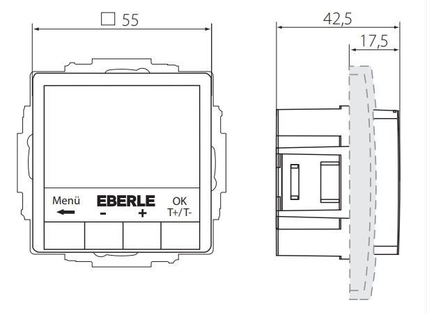 UP-Thermostat UTE4100R-RAL9010-G55
