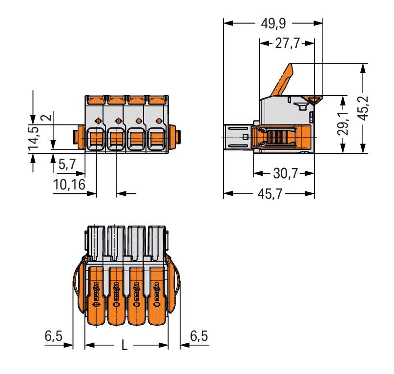 1-Leiter-Federleiste 832-5102/037-000